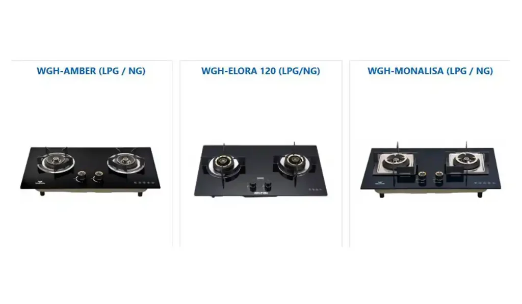 ওয়ালটনের অফিসিয়াল ওয়েবসাইট থেকে ডাবল চুলার মডেল ও দামের একটি স্ক্রিনশট